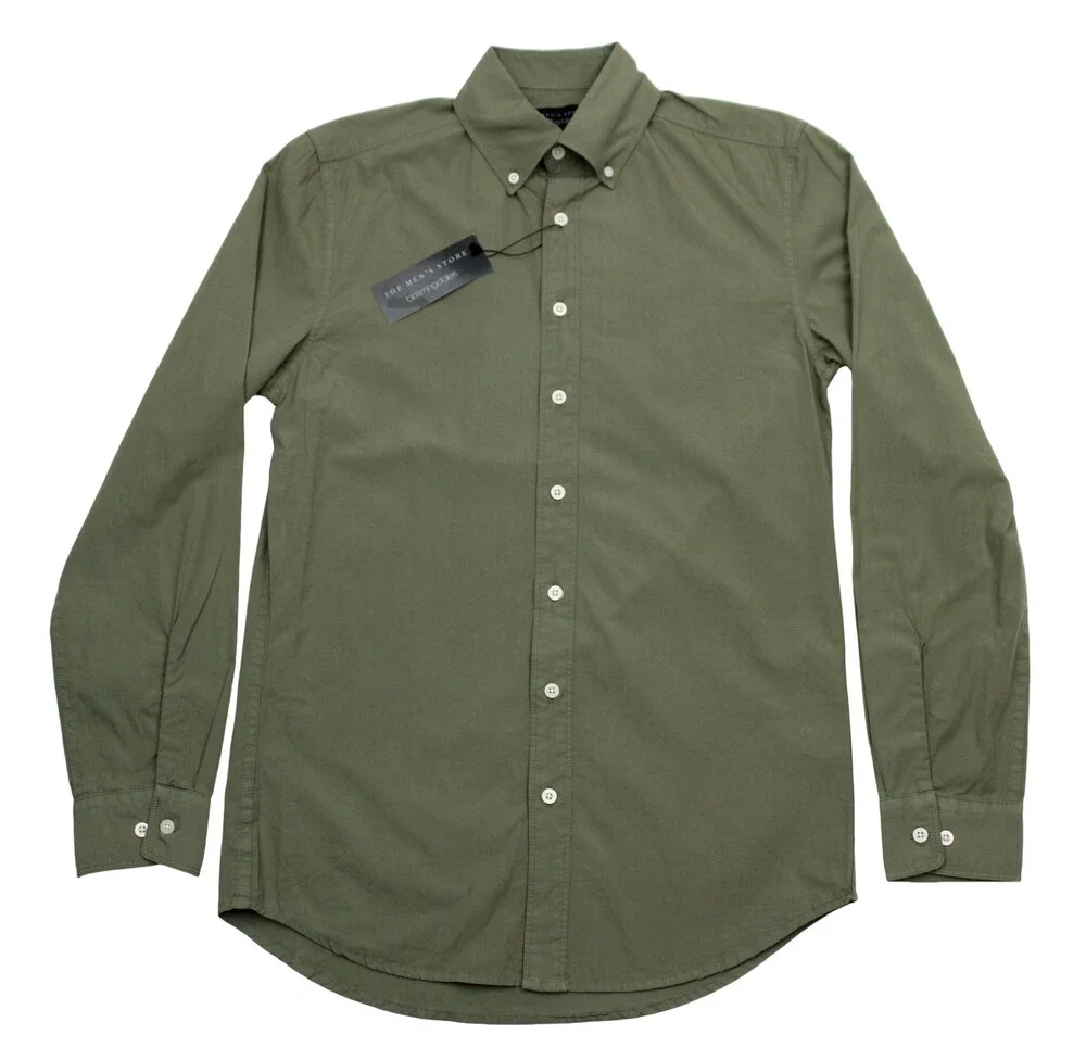 The Men's Store At Bloomingdale's Shirt Mens XL Green Button Down Long Sleeve